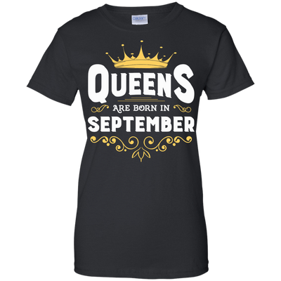 Queens Are Born In September-T-Shirt & Hoodie-Women's T-Shirt-Black