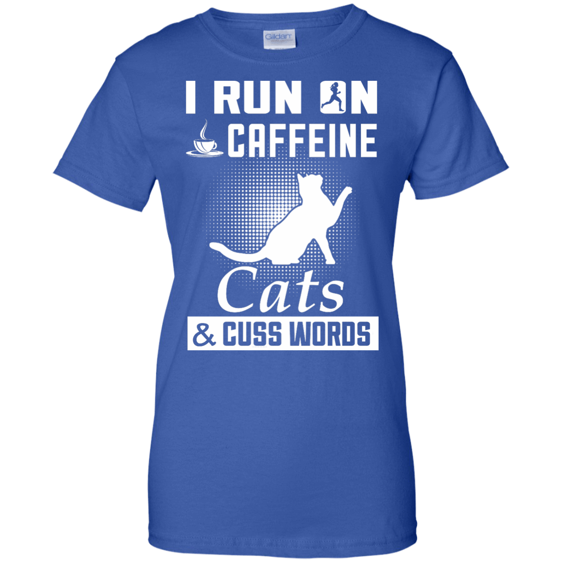 I Run On Caffeine Cats And Cuss Words-T-Shirt & Hoodie-Women's T-Shirt-Royal