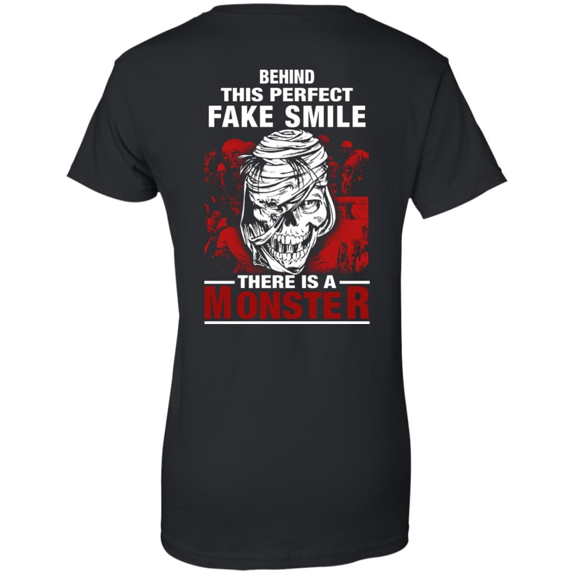 Behind This Perfect Fake Smile There Is A Monster T Shirt-T-Shirt & Hoodie-Women's T-Shirt-Black