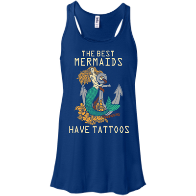 The Best Mermaids Have Tattoos-T-Shirt & Hoodie-Women's Flowy Racerback Tank-True Royal