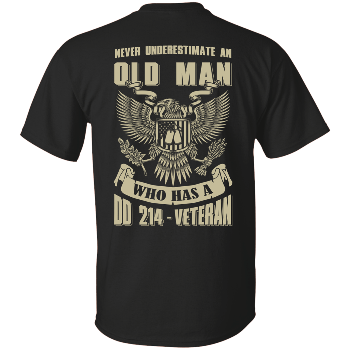 Never Underestimate An Old Man Who Has A DD-214 Veteran-T-Shirt & Hoodie-Classic T-Shirt-Black