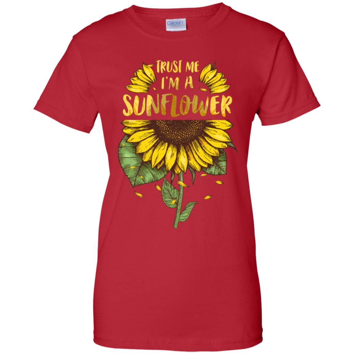 Trust Me I'm A Sunflower For Girls-T-Shirt & Tank Top-Women's T-Shirt-Red