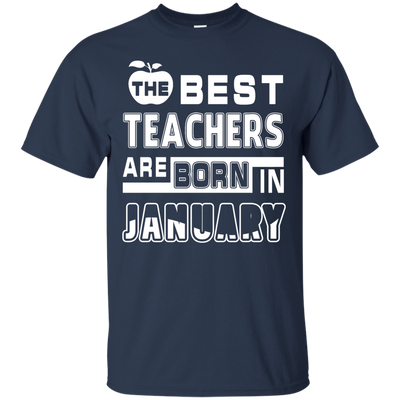 The Best Teachers Are Born In February-T-Shirt & Hoodie-Classic T-Shirt-Navy