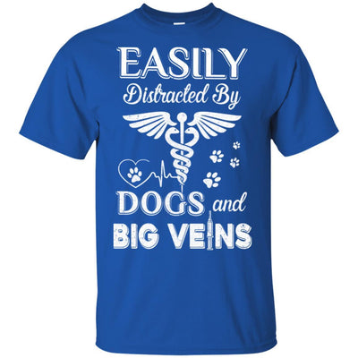 Easily Distracted By Dogs And Big Veins Nurse Puppy-T-Shirt & Hoodie-Classic T-Shirt-Royal