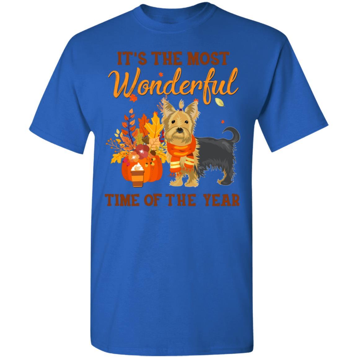 Yorkie Autumn It's The Most Wonderful Time Of The Year-T-Shirt & Hoodie-Classic T-Shirt-Royal