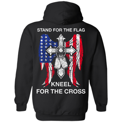Stand For The Flag Kneel For The Cross-T-Shirt & Hoodie-Pullover Hoodie-Black