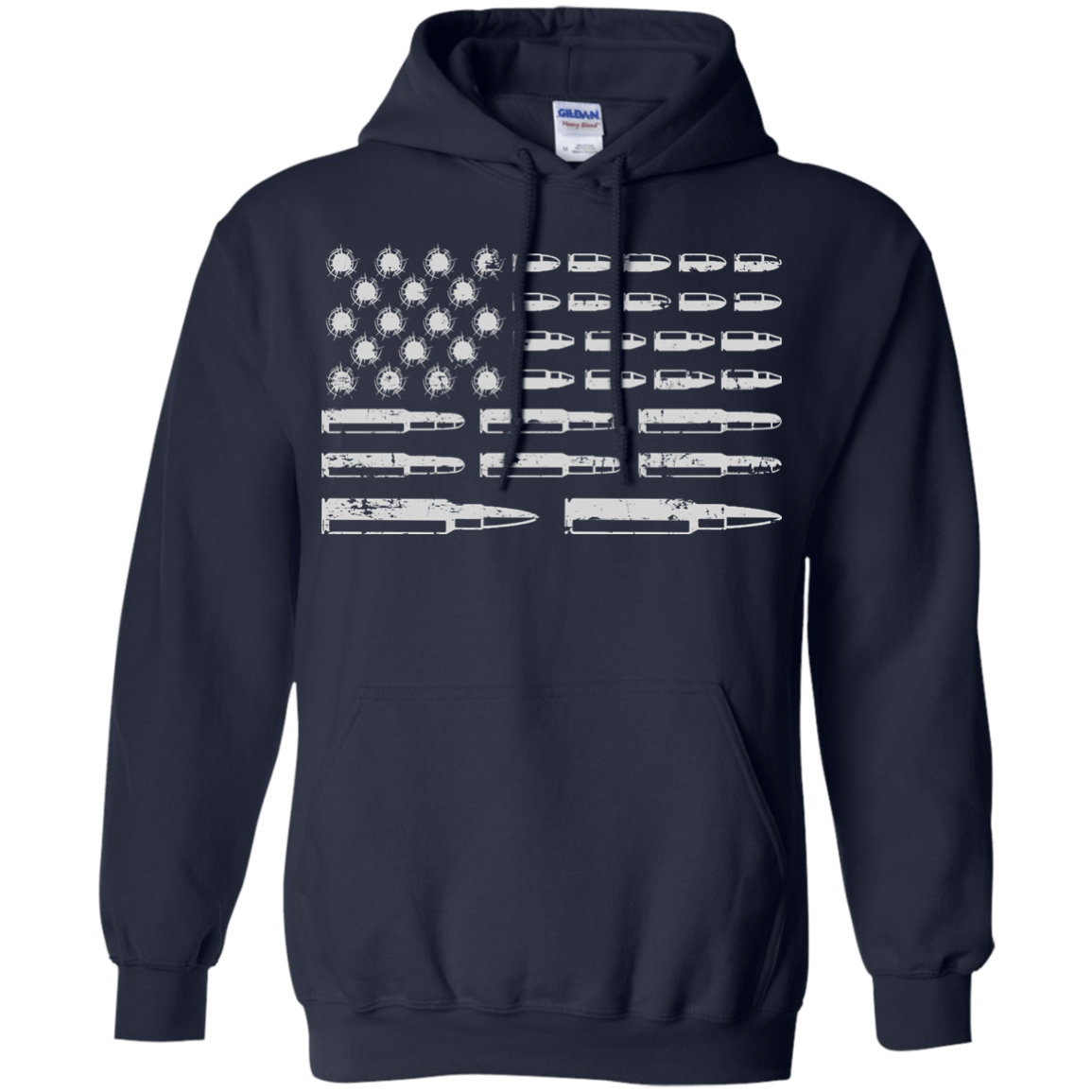 Rifle American Flag Gun Rights-T-Shirt & Hoodie-Pullover Hoodie-Navy