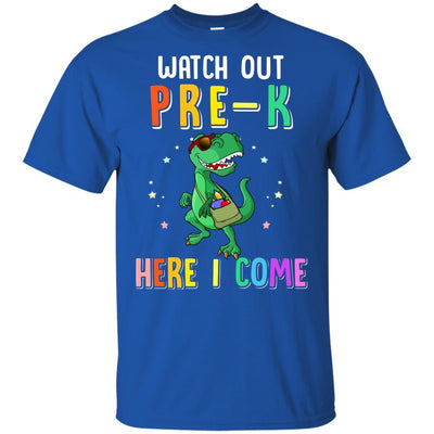 Pre-K Here I Come Dinosaur Back To School Youth-Youth Shirt-Youth T-Shirt-Royal