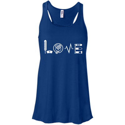 MY LOVE NURSING NURSE-T-Shirt & Hoodie-Women's Flowy Racerback Tank-True Royal