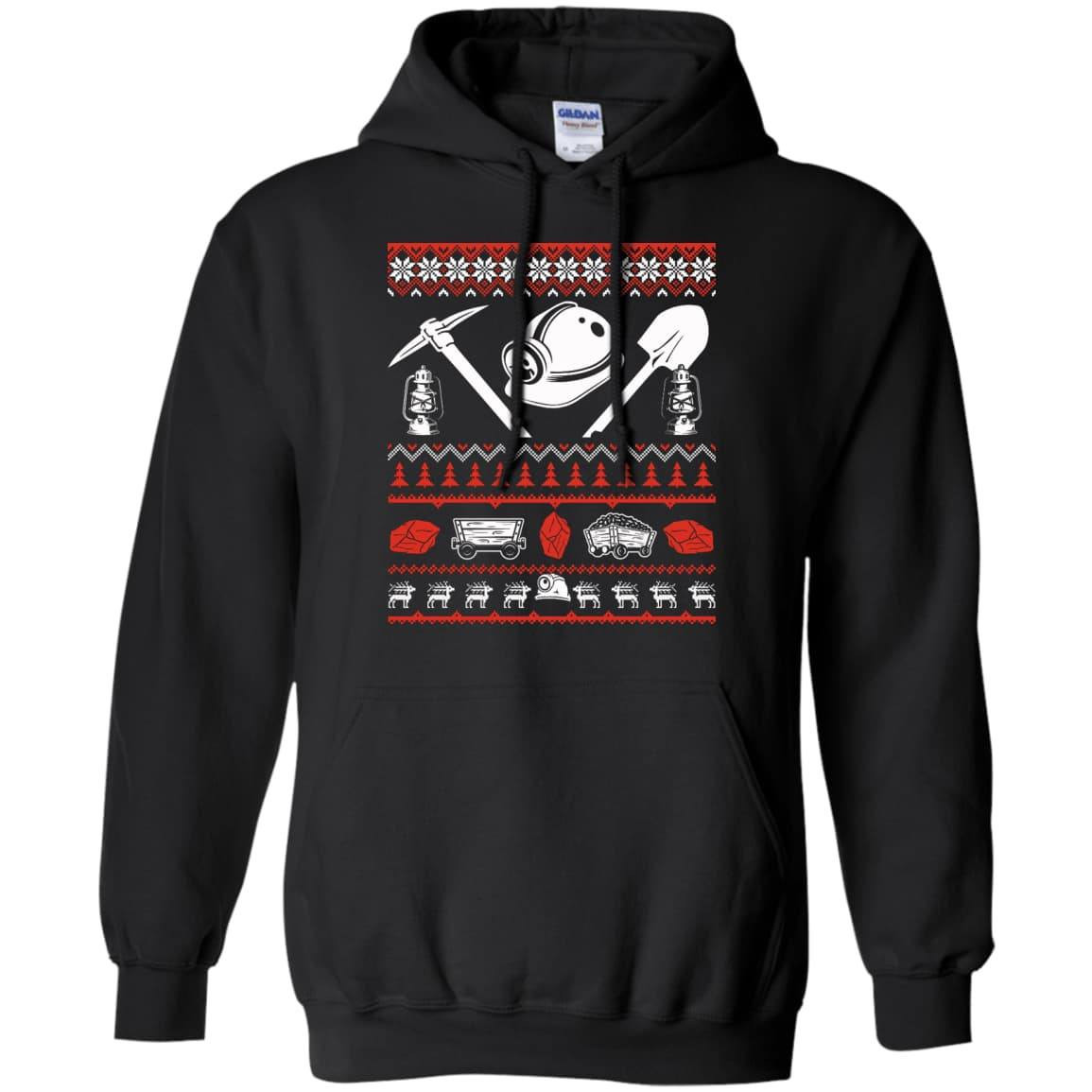Coal Miner Christmas Sweater-T-Shirt & Hoodie-Pullover Hoodie-Black