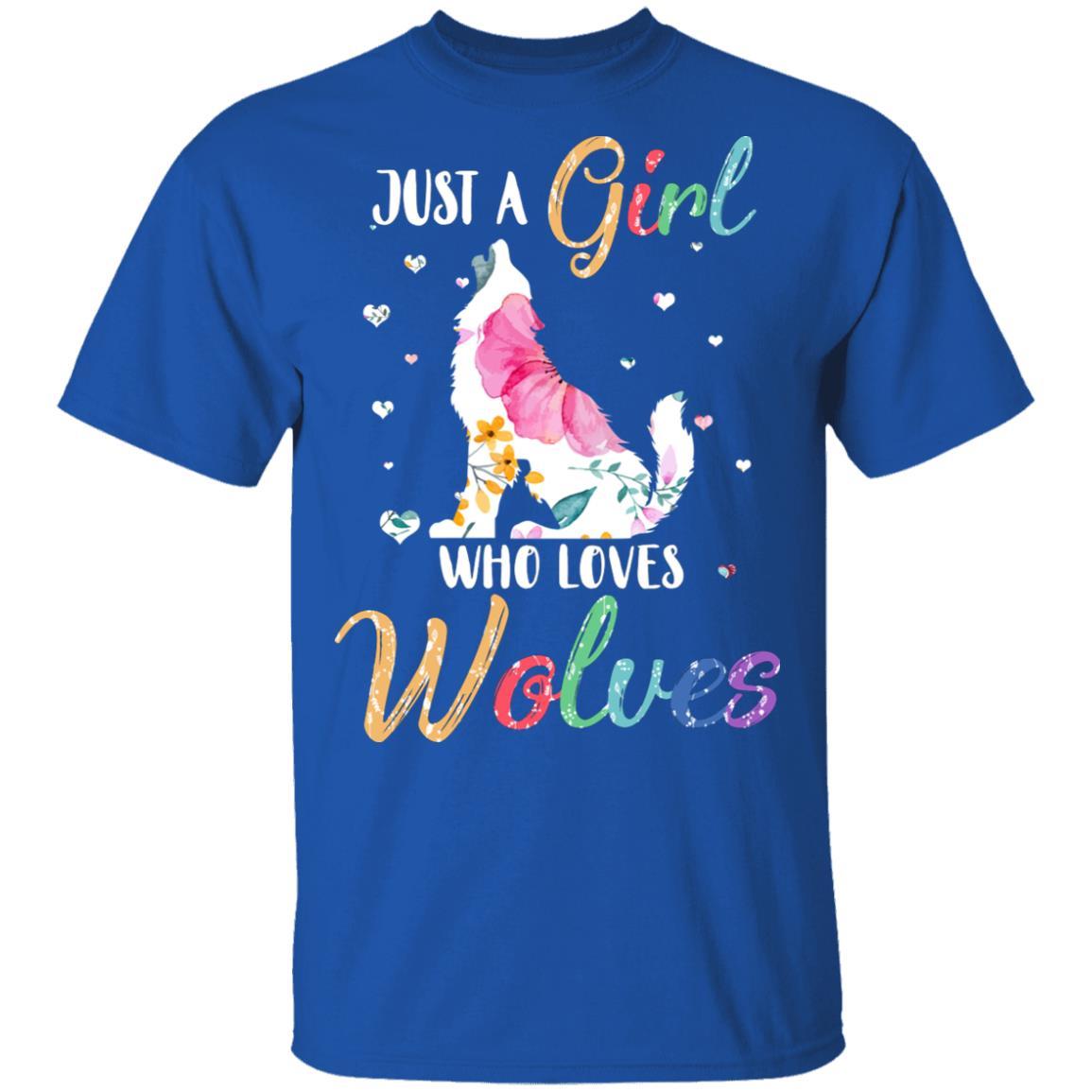 Just A Girl Who Loves Wolves Cute Wolve Lover-T-Shirt & Hoodie-Classic T-Shirt-Royal