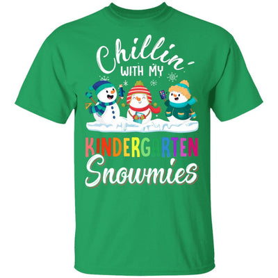 Chillin' With Kindergarten Snowmies Christmas Teacher Gifts-T-Shirt & Sweatshirt-Classic T-Shirt-Irish Green
