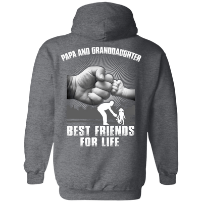 Papa And Granddaughter Best Friends For Life-T-Shirt & Hoodie-Pullover Hoodie-Dark Heather