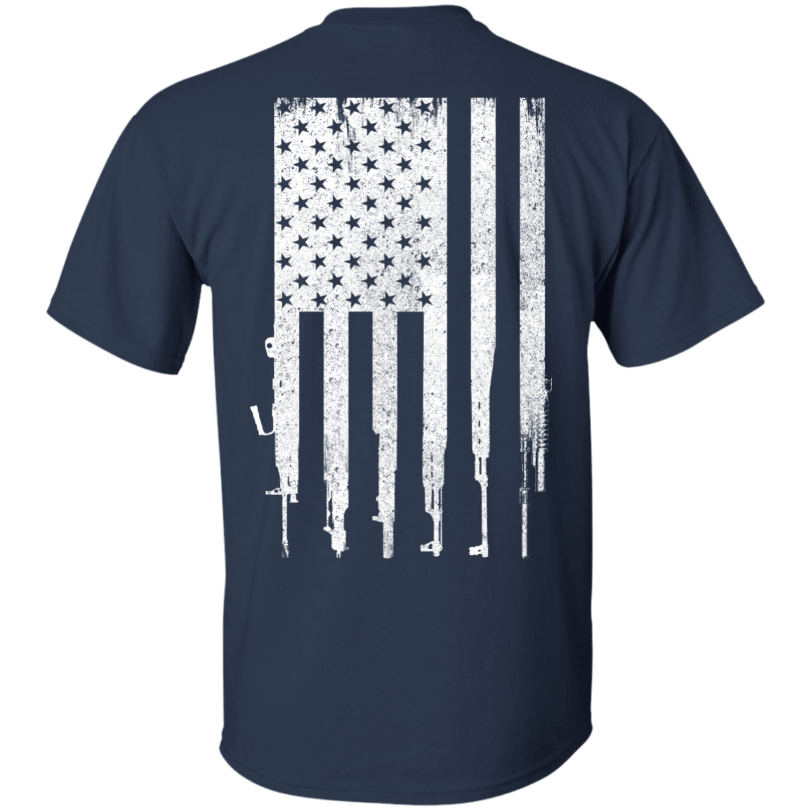 Rifle American Gun Flag-T-Shirt & Hoodie-Classic T-Shirt-Navy