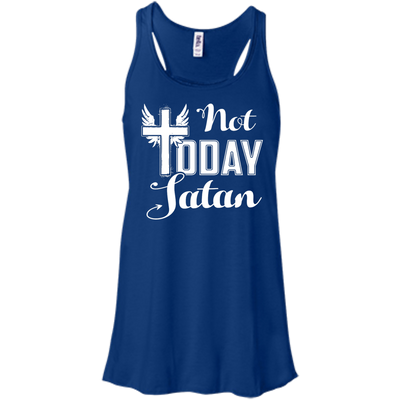 Not Today Satan-T-Shirt & Hoodie-Women's Flowy Racerback Tank-True Royal