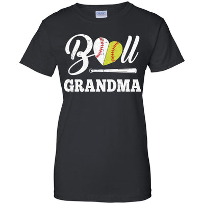 Funny Ball Grandma Softball Baseball Mothers Day Gifts-T-Shirt & Tank Top-Women's T-Shirt-Black