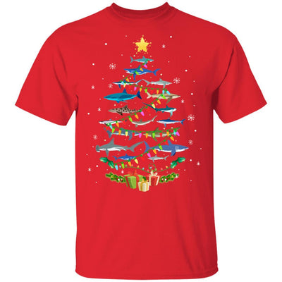 Shark Christmas Tree Shark Lovers Gifts Men Women Kids-T-Shirt & Sweatshirt-Classic T-Shirt-Red