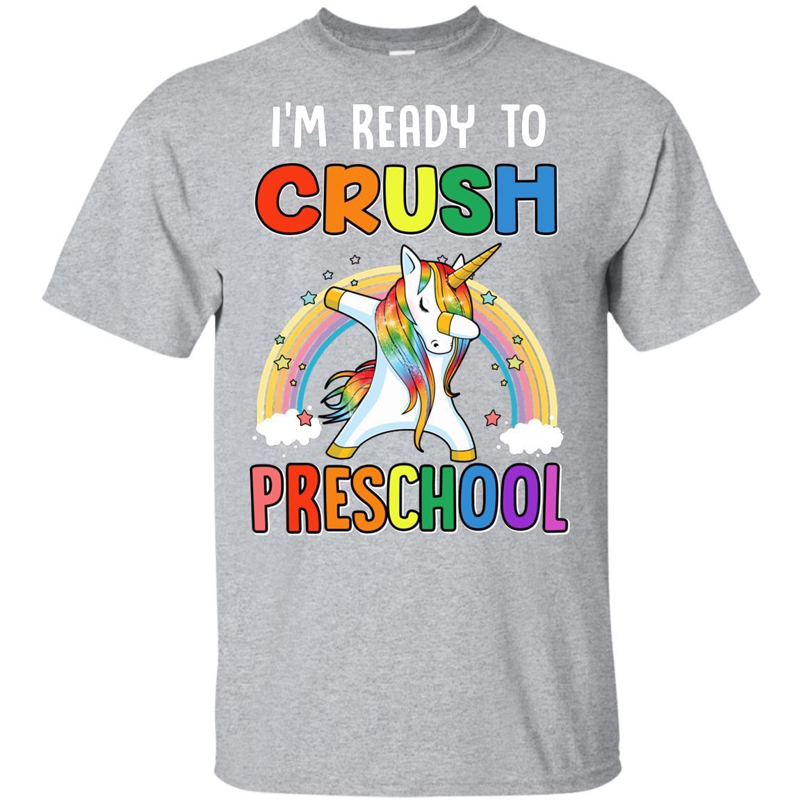 I'm Ready To Crush Preschool Unicorn Back To School Youth-Youth Shirt-Youth T-Shirt-Sport Grey