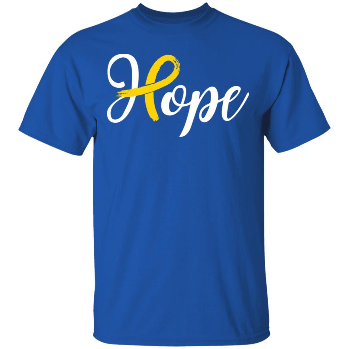 Childhood Cancer Awareness Gold Ribbon Hope-T-Shirt & Hoodie-Classic T-Shirt-Royal