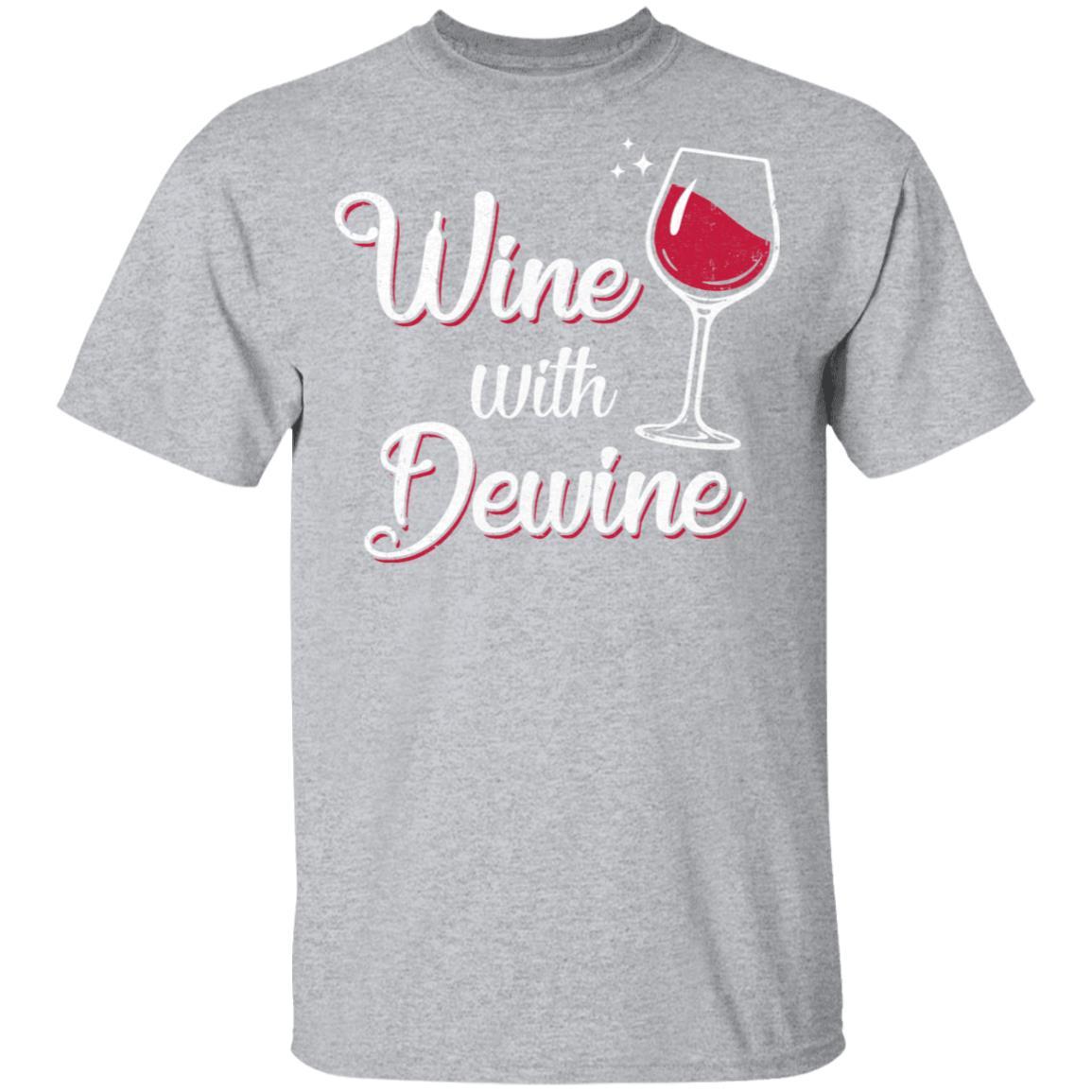 Wine With Dewine Drinking Game Ohio-T-Shirt & Tank Top-Classic T-Shirt-Sport Grey