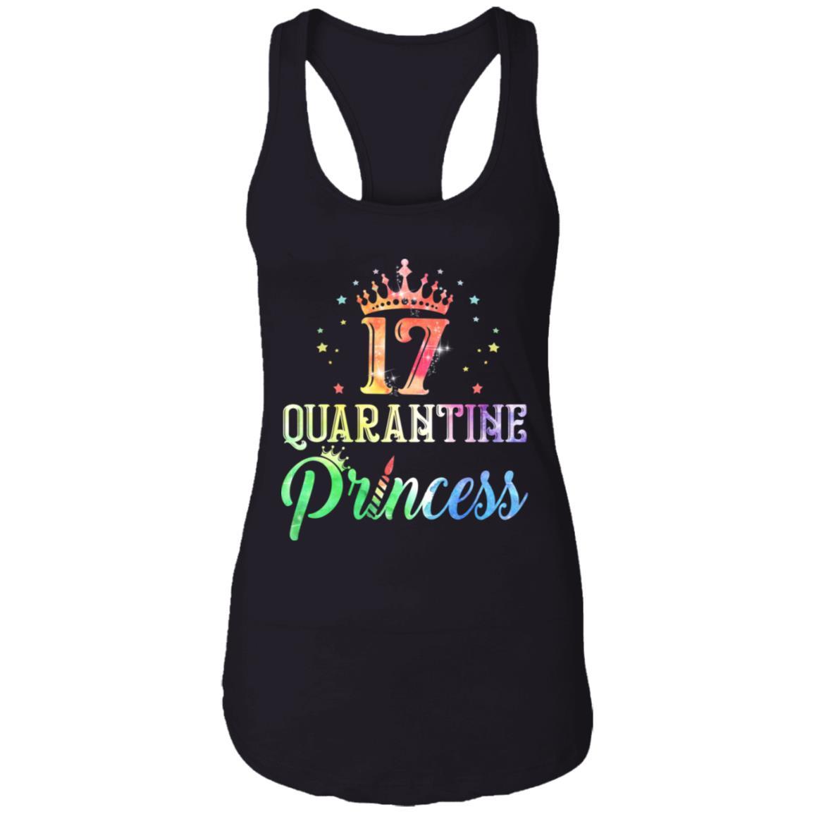17 Quarantine Princess Happy Birthday-T-Shirt & Tank Top-Women's Ideal Racerback Tank-Black