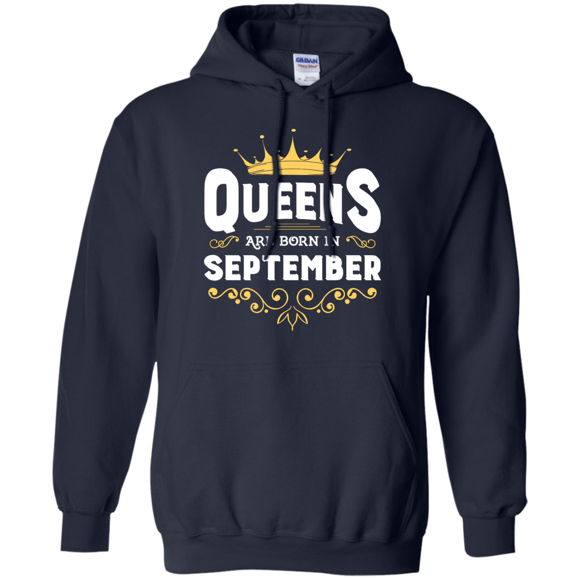 Queens Are Born In September-T-Shirt & Hoodie-Pullover Hoodie-Navy
