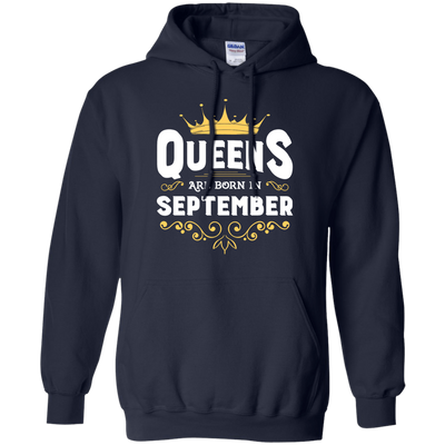 Queens Are Born In September-T-Shirt & Hoodie-Pullover Hoodie-Navy