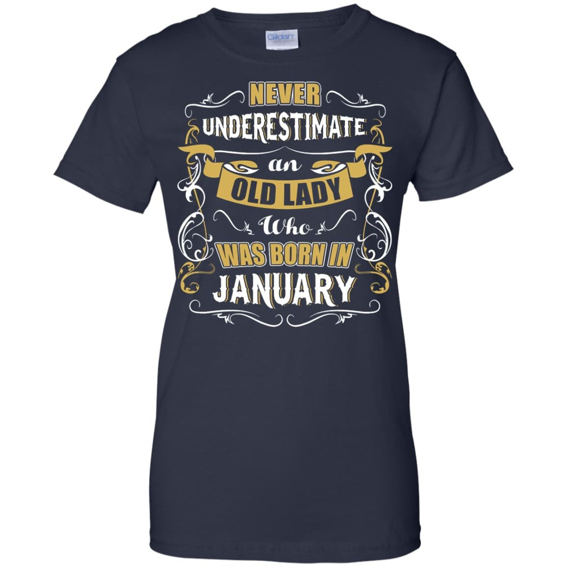 An Old Lady Who Was Born In January-T-Shirt & Hoodie-Women's T-Shirt-Navy