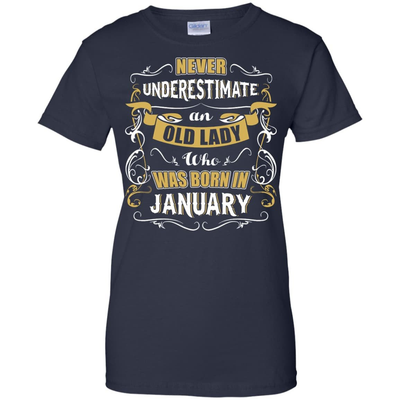 An Old Lady Who Was Born In January-T-Shirt & Hoodie-Women's T-Shirt-Navy