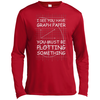 I See You Have Graph Paper Tall Style-T-Shirt & Hoodie-Long Sleeve T-Shirt-True Red