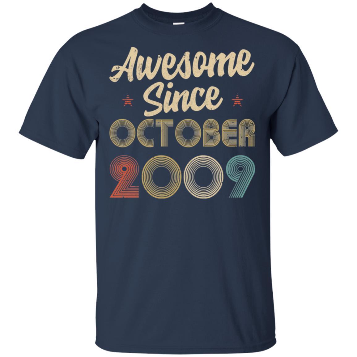 Awesome Since October 2009 Vintage 12th Birthday Gifts-T-Shirt & Hoodie-Classic T-Shirt-Navy