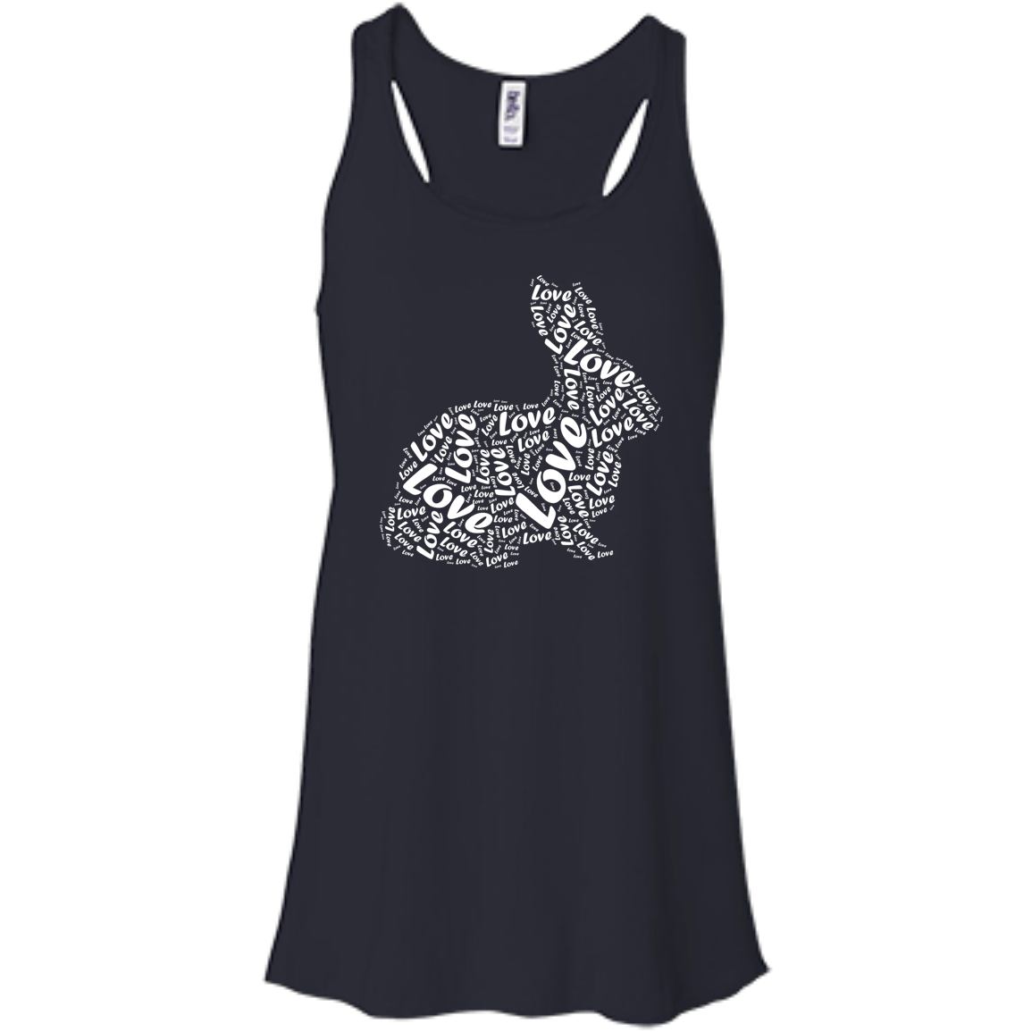 I Love Rabbits-T-Shirt & Hoodie-Women's Flowy Racerback Tank-Midnight