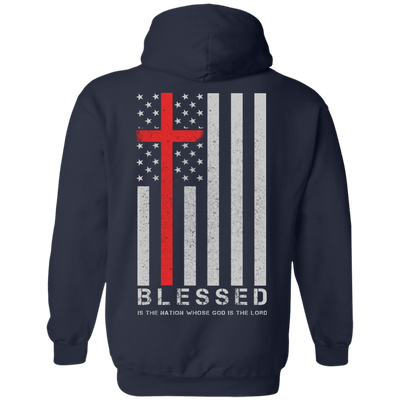 One Nation Under God Blessed-T-Shirt & Hoodie-Pullover Hoodie-Navy