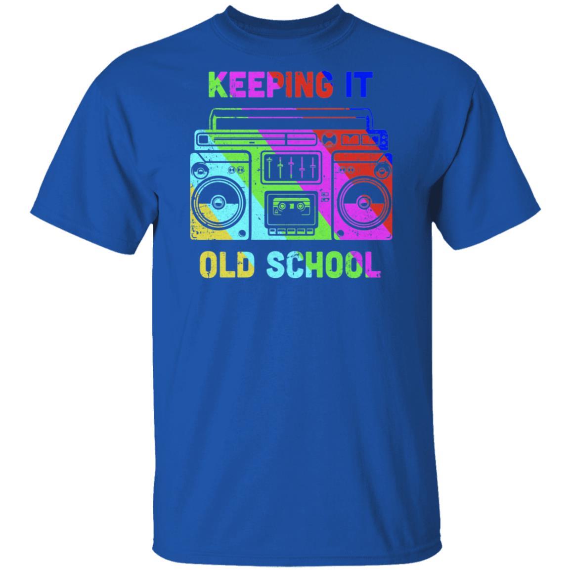Keeping It Old School Retro Music 80s 90s-T-Shirt & Hoodie-Classic T-Shirt-Royal