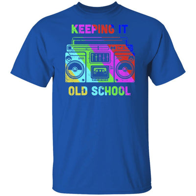 Keeping It Old School Retro Music 80s 90s-T-Shirt & Hoodie-Classic T-Shirt-Royal