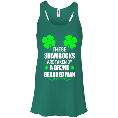 These Shamrocks Are Taken By A Drunk Bearded St Patrick Day-T-Shirt & Tank Top-Women's Flowy Racerback Tank-Kelly Green