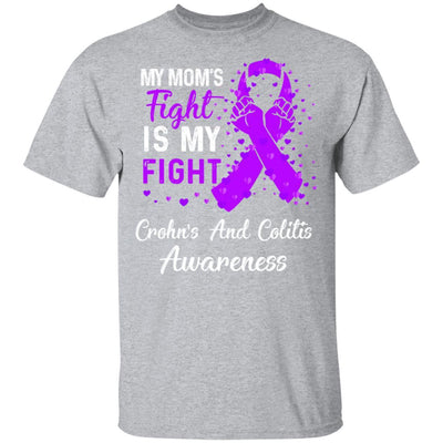My Mom's Fight Is My Fight Crohn's And Colitis Awareness-T-Shirt & Hoodie-Classic T-Shirt-Sport Grey