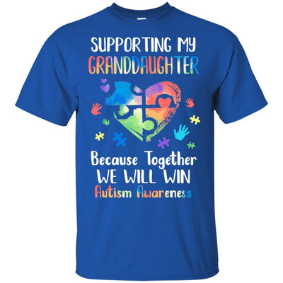 Supporting My Granddaughter Puzzle Autism Awareness Month-T-Shirt & Hoodie-Classic T-Shirt-Royal