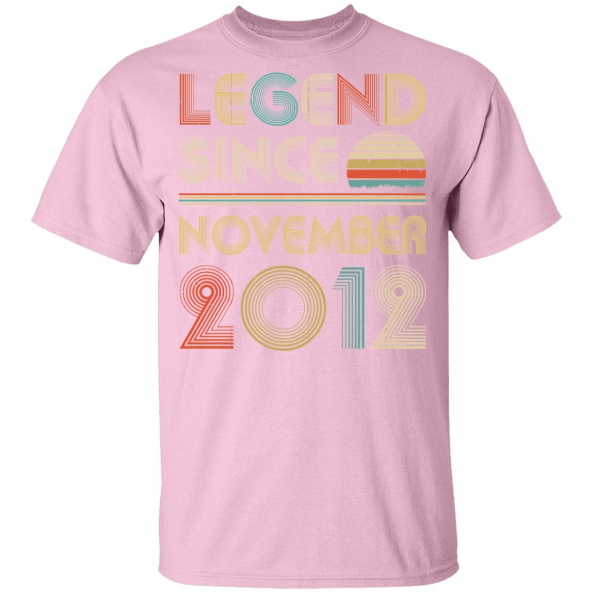 Legend Since November 2012 Vintage 9th Birthday Gifts Youth-Youth Shirt-Youth T-Shirt-Light Pink