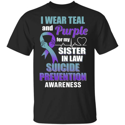 I Wear Teal And Purple For My Sister In Law Suicide Prevention-T-Shirt & Hoodie-Classic T-Shirt-Black