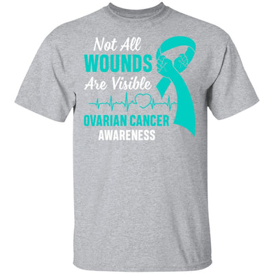 Ovarian Cancer Awareness Teal Not All Wounds Are Visible-T-Shirt & Hoodie-Classic T-Shirt-Sport Grey