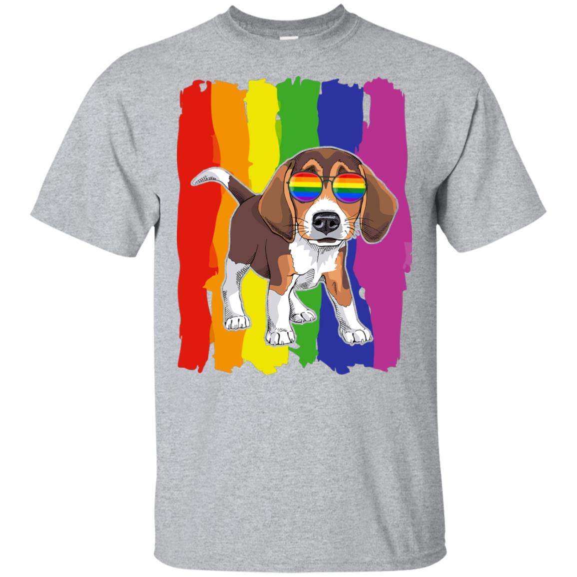 Funny Beagle LGBT LGBT Pride Gifts-T-Shirt & Hoodie-Classic T-Shirt-Sport Grey