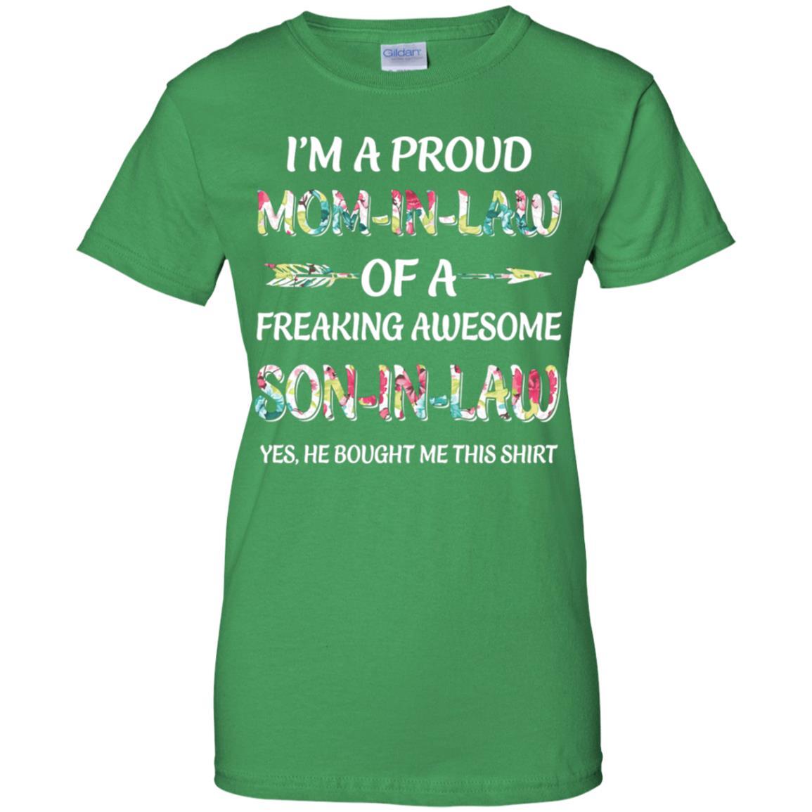 Proud Mom-In-Law Mother's Day Gift From A Son-In-Law-T-Shirt & Hoodie-Women's T-Shirt-Irish Green