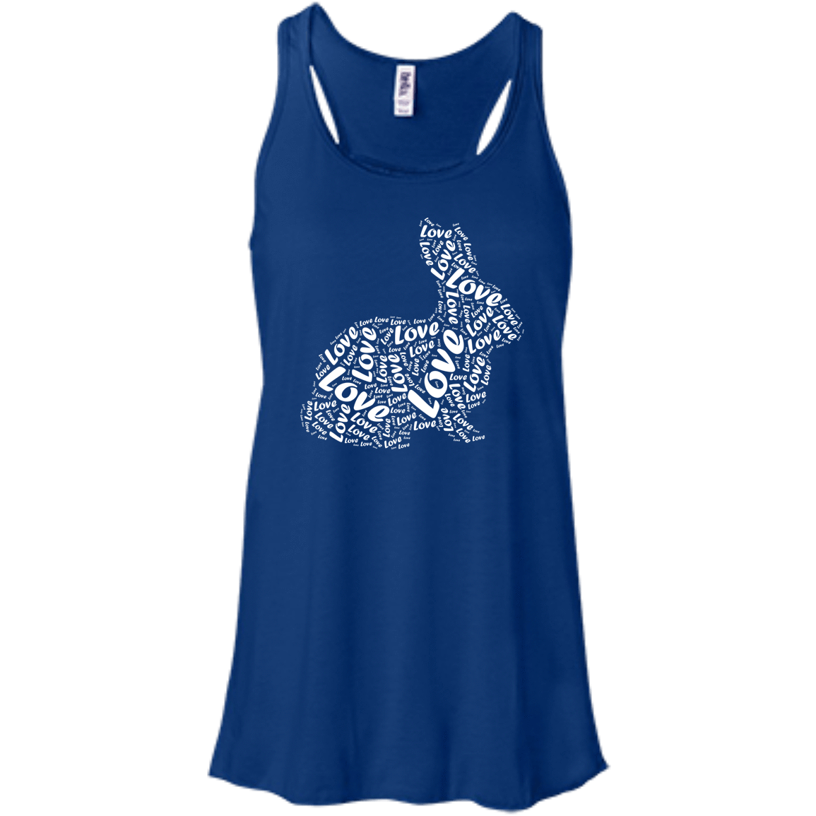 I Love Rabbits-T-Shirt & Hoodie-Women's Flowy Racerback Tank-True Royal