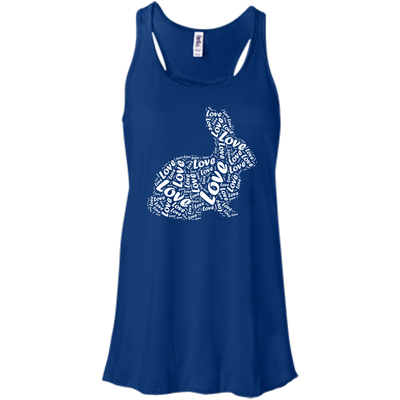 I Love Rabbits-T-Shirt & Hoodie-Women's Flowy Racerback Tank-True Royal