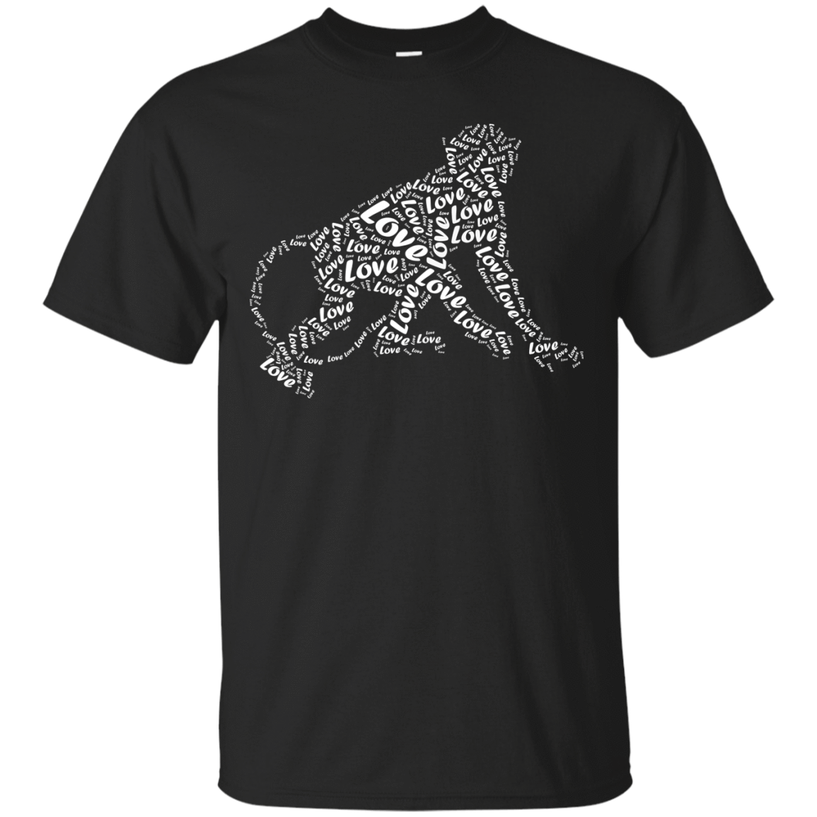 I Love Monkey T-Shirt Word Graphic Tee-T-Shirt & Hoodie-Classic T-Shirt-Black