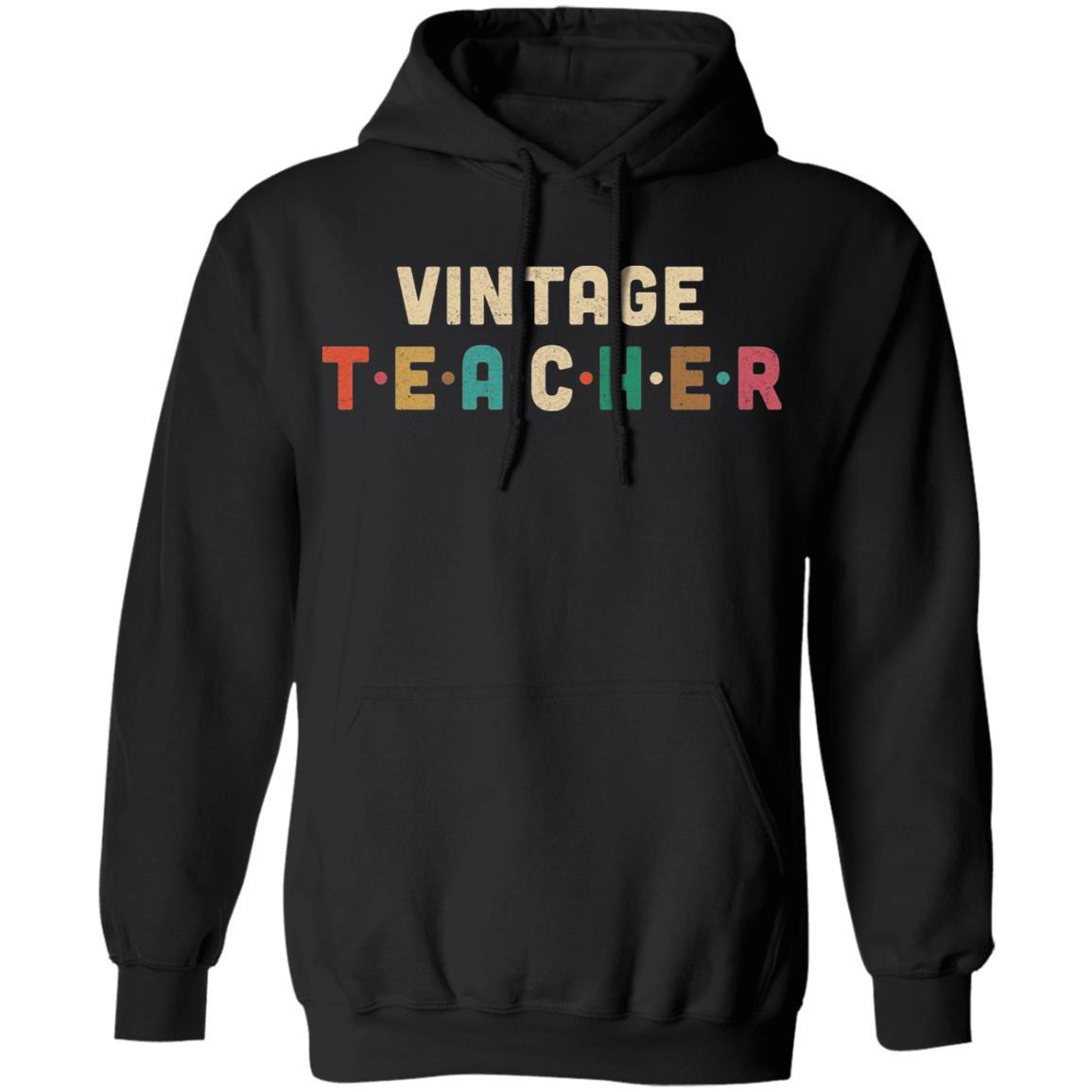 Vintage Retro Teacher Back To School Gifts-T-Shirt & Hoodie-Pullover Hoodie-Black