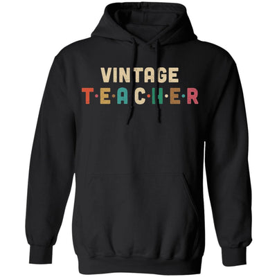 Vintage Retro Teacher Back To School Gifts-T-Shirt & Hoodie-Pullover Hoodie-Black