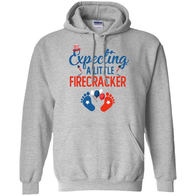 4Th Of July Pregnancy Announcement Baby Firecracker-T-Shirt & Tank Top-Pullover Hoodie-Sport Grey
