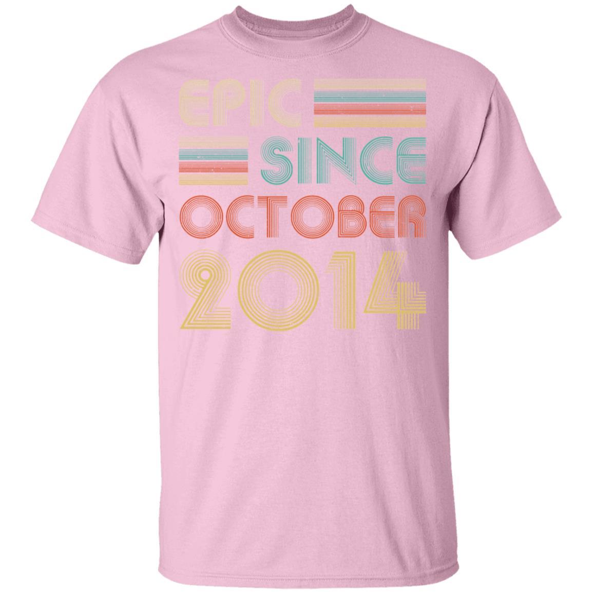 Epic Since October 2014 Vintage 7th Birthday Gifts Youth-Youth Shirt-Youth T-Shirt-Light Pink